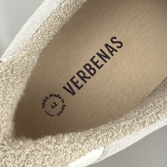 Verbenas Soro Savage White Suede Sneakers Leather Size 42 Terry Lined Spain - Picture 10 of 12